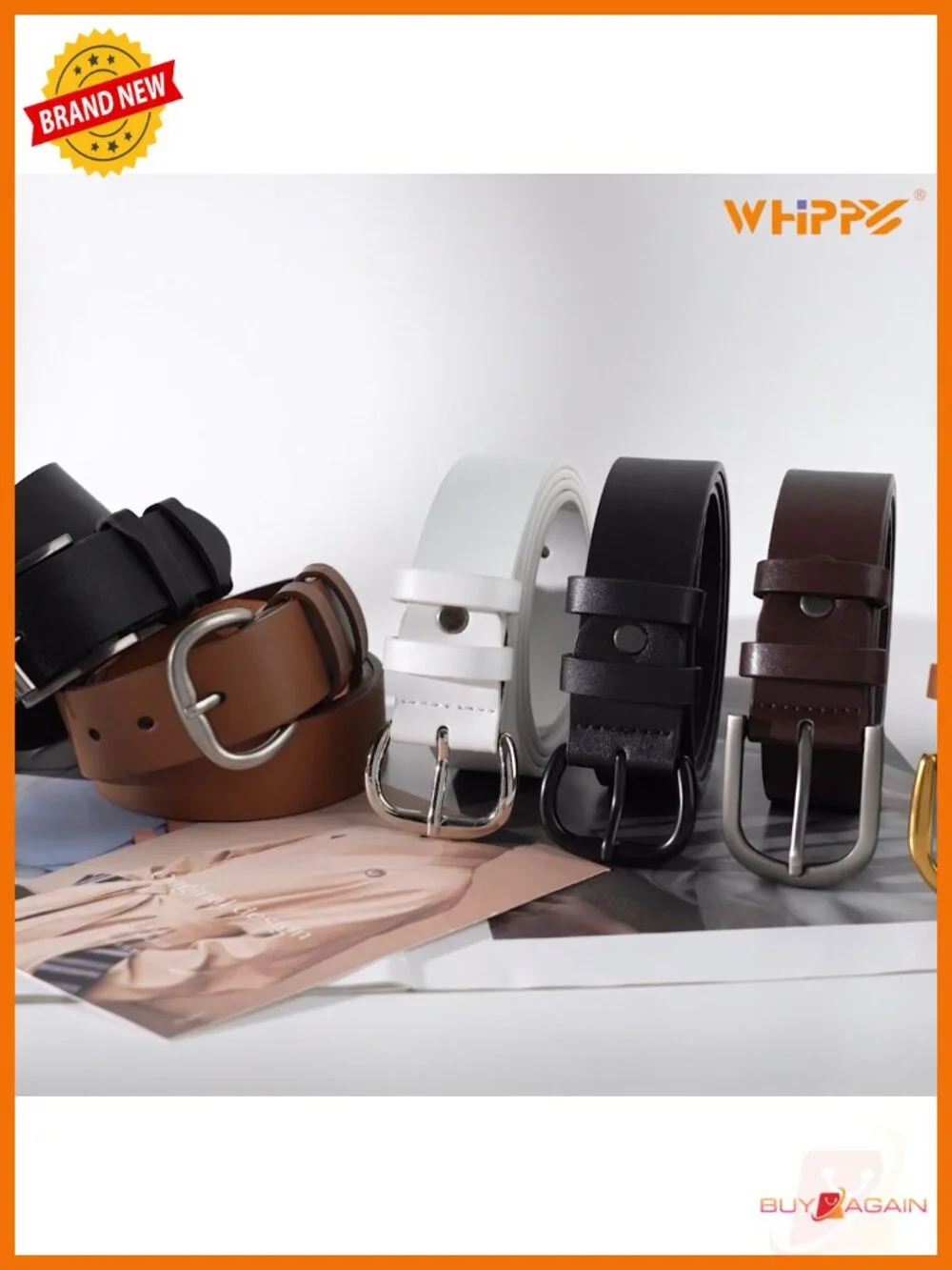 Women Leather Belt with Pin Buckle for Jeans Pants Dresses